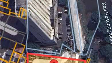 Kembangan - Tanah Kosong Comercil Siap Bangun. SHM LT 1710 M2.dijalan Inspeksi Kali Pesanggrahan. Jakarta Barat